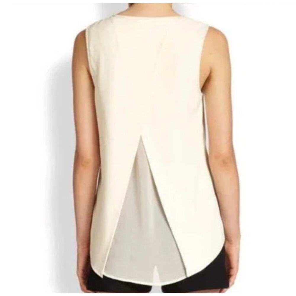 Rag & Bone Cream Split Back Sleeveless Crepe Top … - image 2